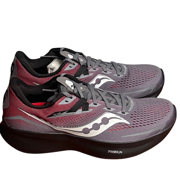 Saucony Other - Saucony Men's Ride 15 Running Shoe Charcoal/Red Sky Size 9 NIB